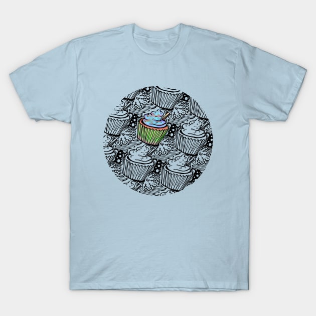 Blue Potion Cupcake T-Shirt by artfulfreddy